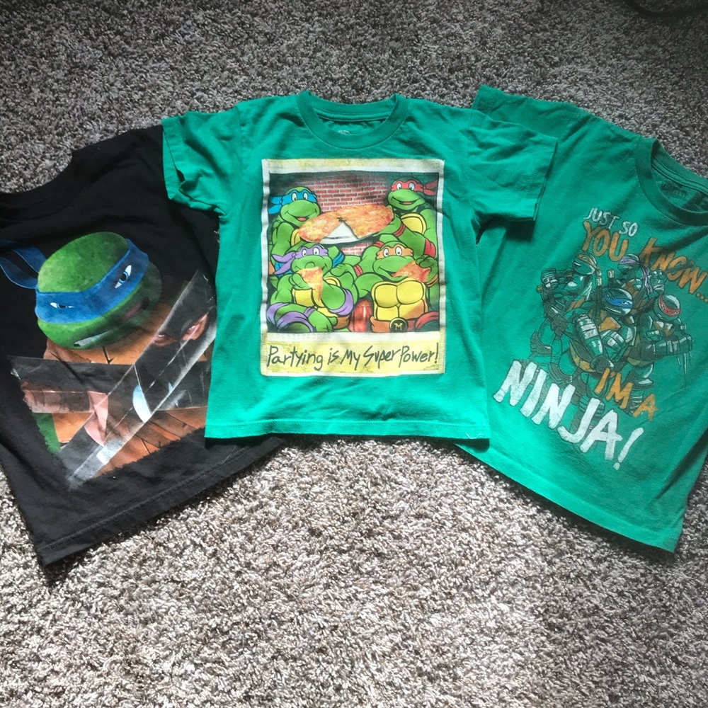 Bundle of 3 Boys Ninja Turtle Shirts